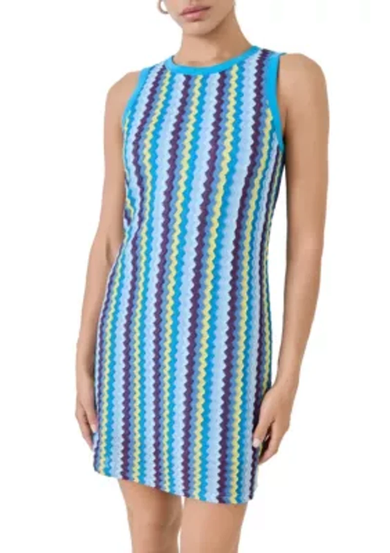 Zigzag Knit Mini Dress