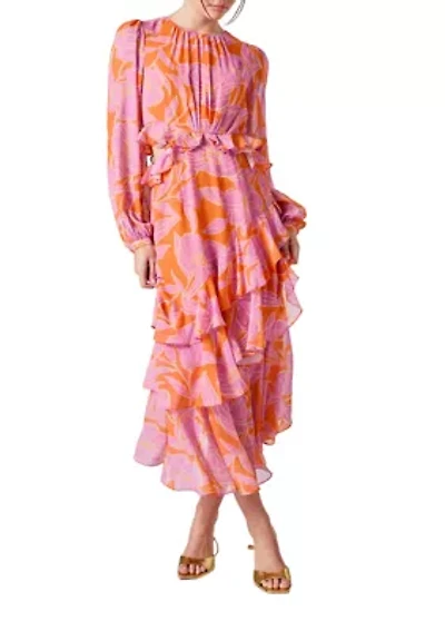 Floral Print Off Waist Dress