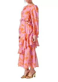 Floral Print Off Waist Dress