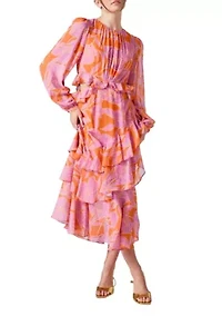 Floral Print Off Waist Dress