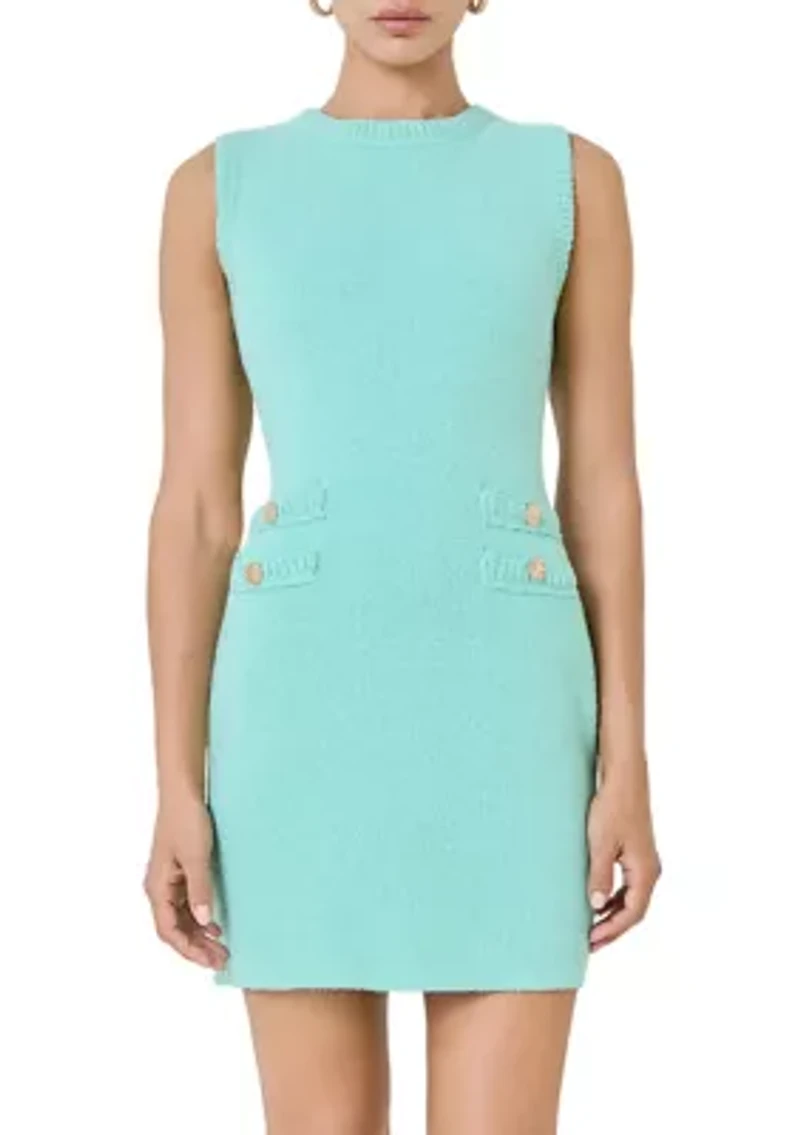 BRAIDED KNIT SLEEVELESS DRESS