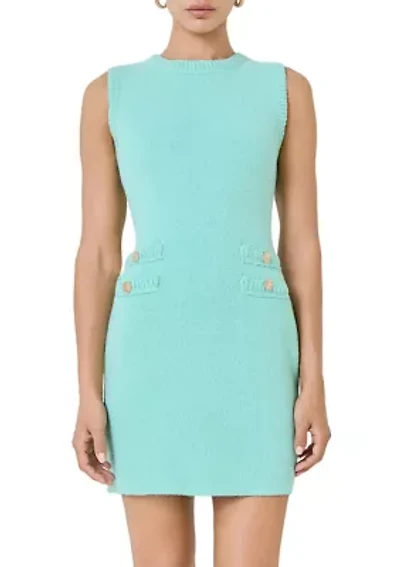 BRAIDED KNIT SLEEVELESS DRESS