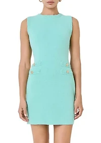 BRAIDED KNIT SLEEVELESS DRESS