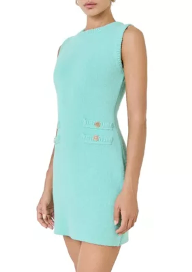 BRAIDED KNIT SLEEVELESS DRESS