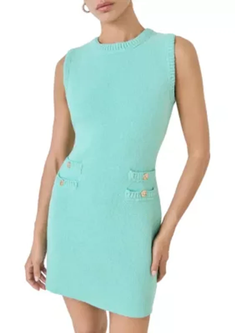 BRAIDED KNIT SLEEVELESS DRESS