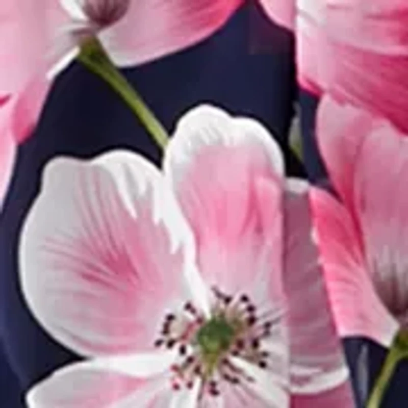 Petite Sleeveless Halter Neck Floral Chiffon Dress