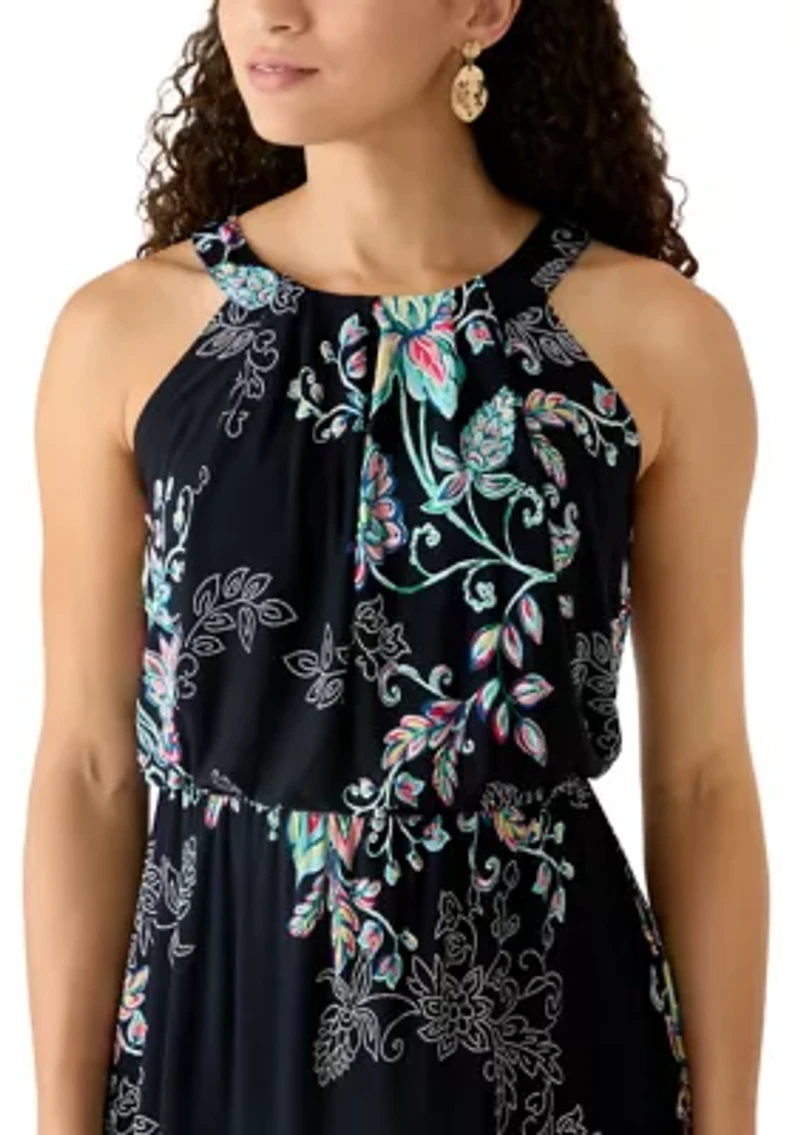 Petite Sleeveless Halter Neck Maxi Dress