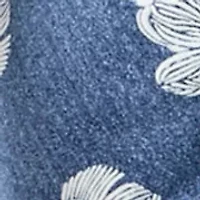 Petite Sleeveless Denim Print Tie Waist Shift Dress