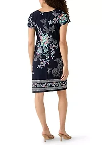 Petite Short Sleeve Sarong Mini Dress