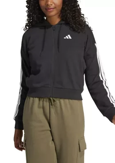 Essentials 3-Stripes French Terry Full Zip Hoodie