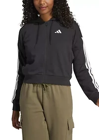 Essentials 3-Stripes French Terry Full Zip Hoodie