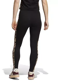 Animal Print 3-Stripes High Rise Leggings