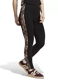 Animal Print 3-Stripes High Rise Leggings