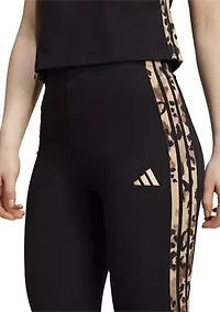 Animal Print 3-Stripes High Rise Leggings