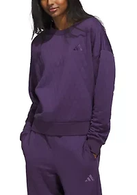 Quilted Crew Neck Pullover