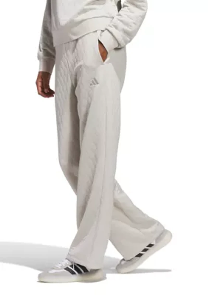 Quilted Wide Leg Pants