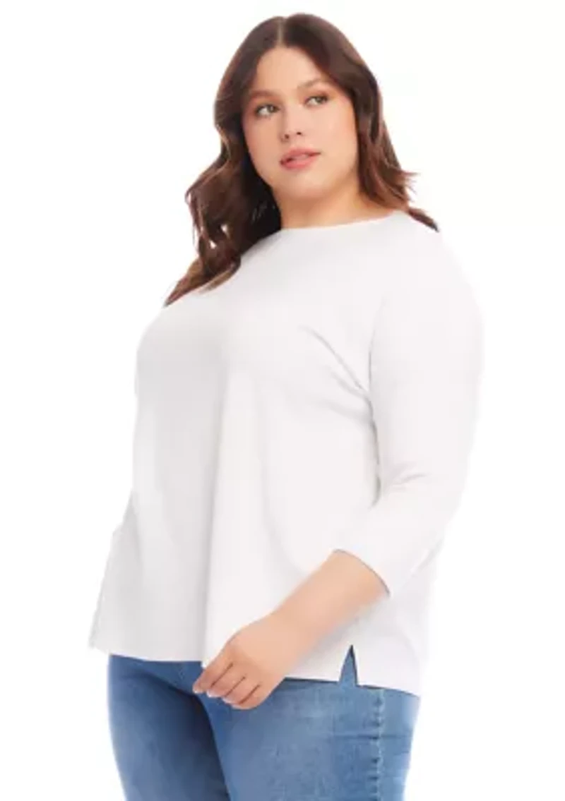 Plus Boat Neck Top