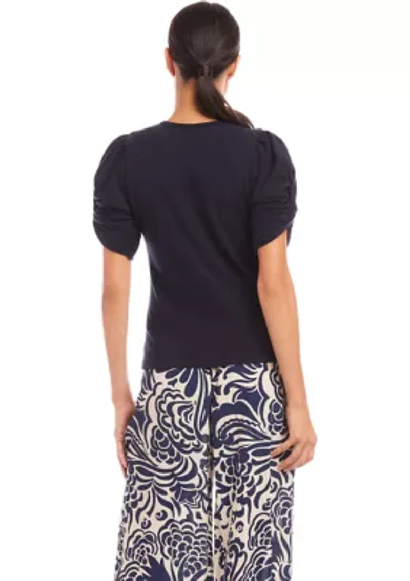 Petite Twist Sleeve Top