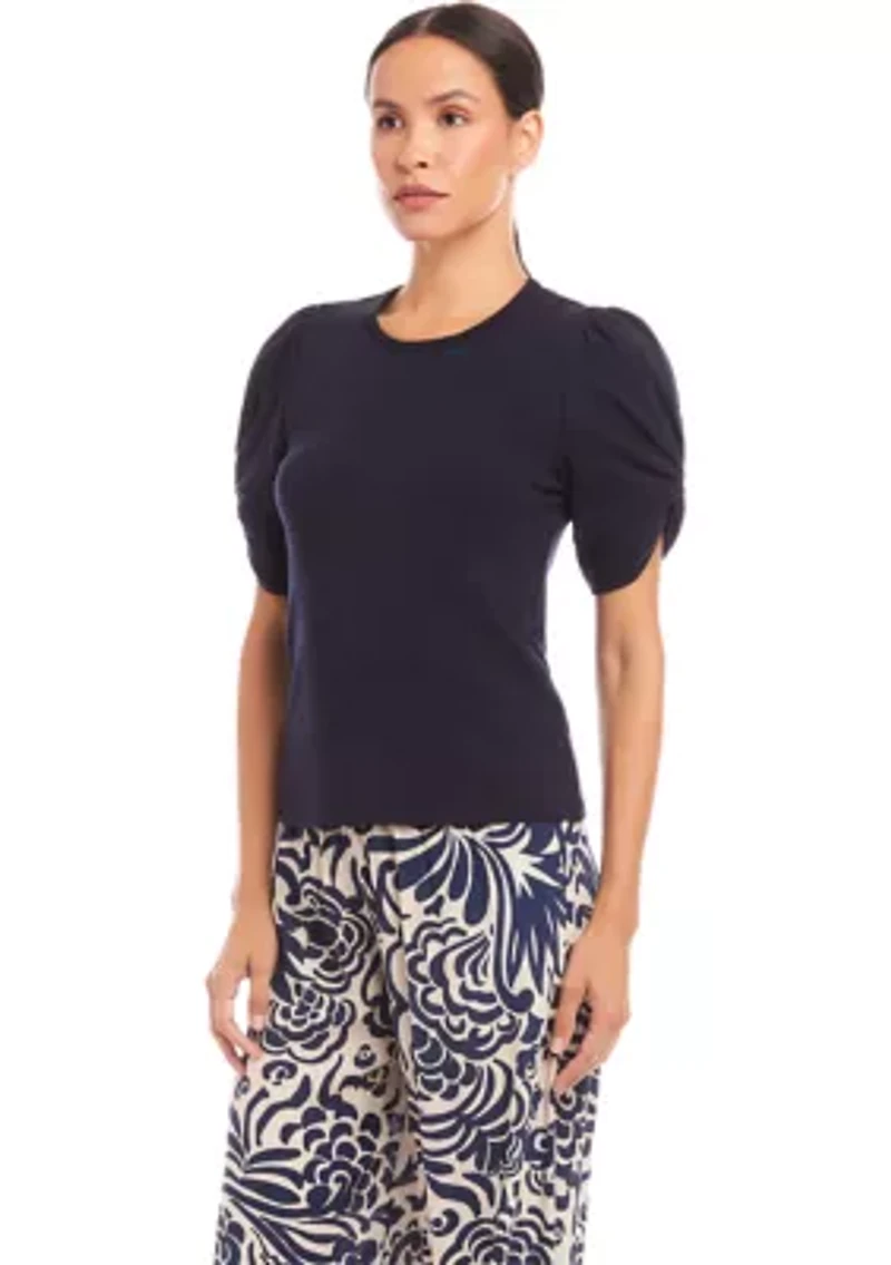 Petite Twist Sleeve Top