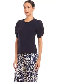 Petite Twist Sleeve Top