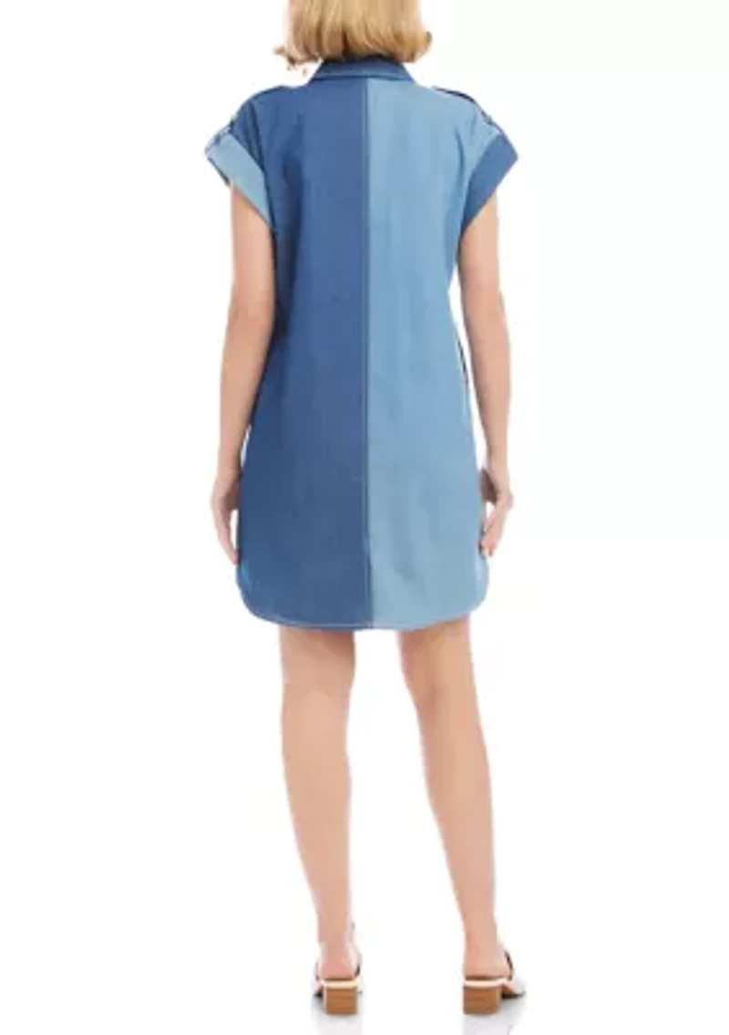 Women's Cap Sleeve Denim Shirtdress