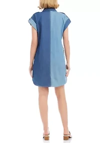 Women's Cap Sleeve Denim Shirtdress