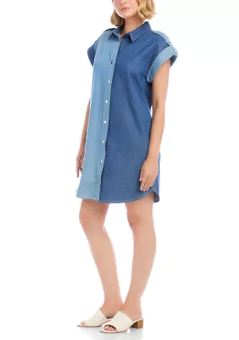 Women's Cap Sleeve Denim Shirtdress