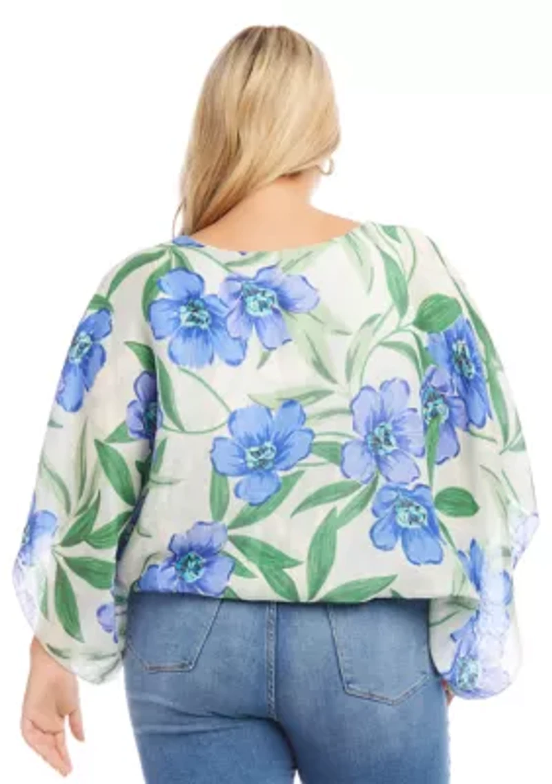 Plus Blouson Scarf Top