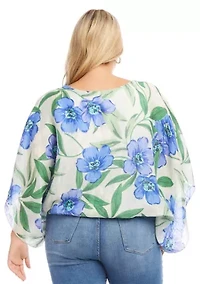 Plus Blouson Scarf Top