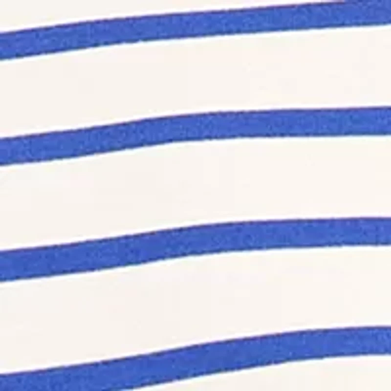 Petite Stripe Boat Neck Tie Front Top