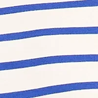 Petite Stripe Boat Neck Tie Front Top