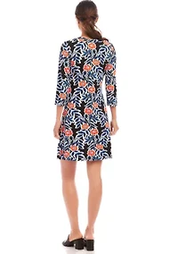 Petite 3/4 Sleeve A-Line Dress