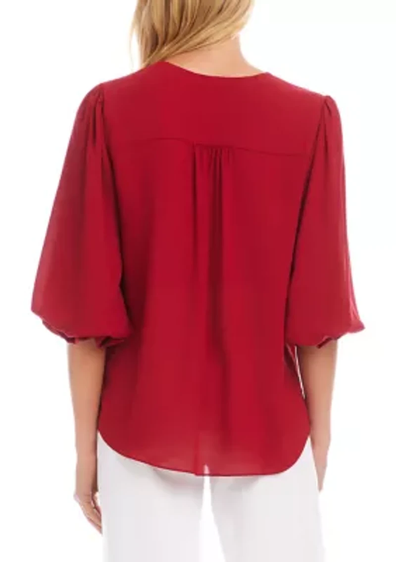 Women's Layered Sleeve Asymmetric Top