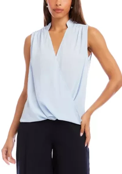 Women's Sleeveless Drape Front Top