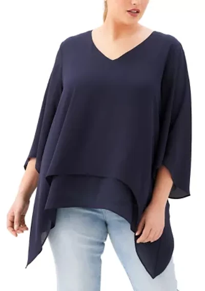 Plus Layered Hem Top
