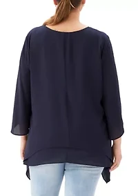 Plus Layered Hem Top