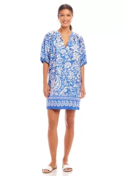 Petite Puff Sleeve Peasant Dress