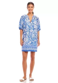 Petite Puff Sleeve Peasant Dress