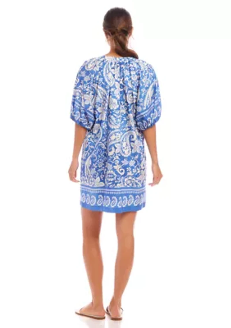 Petite Puff Sleeve Peasant Dress