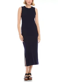 Women's Ribbed Sleeveless Midi Column Dress