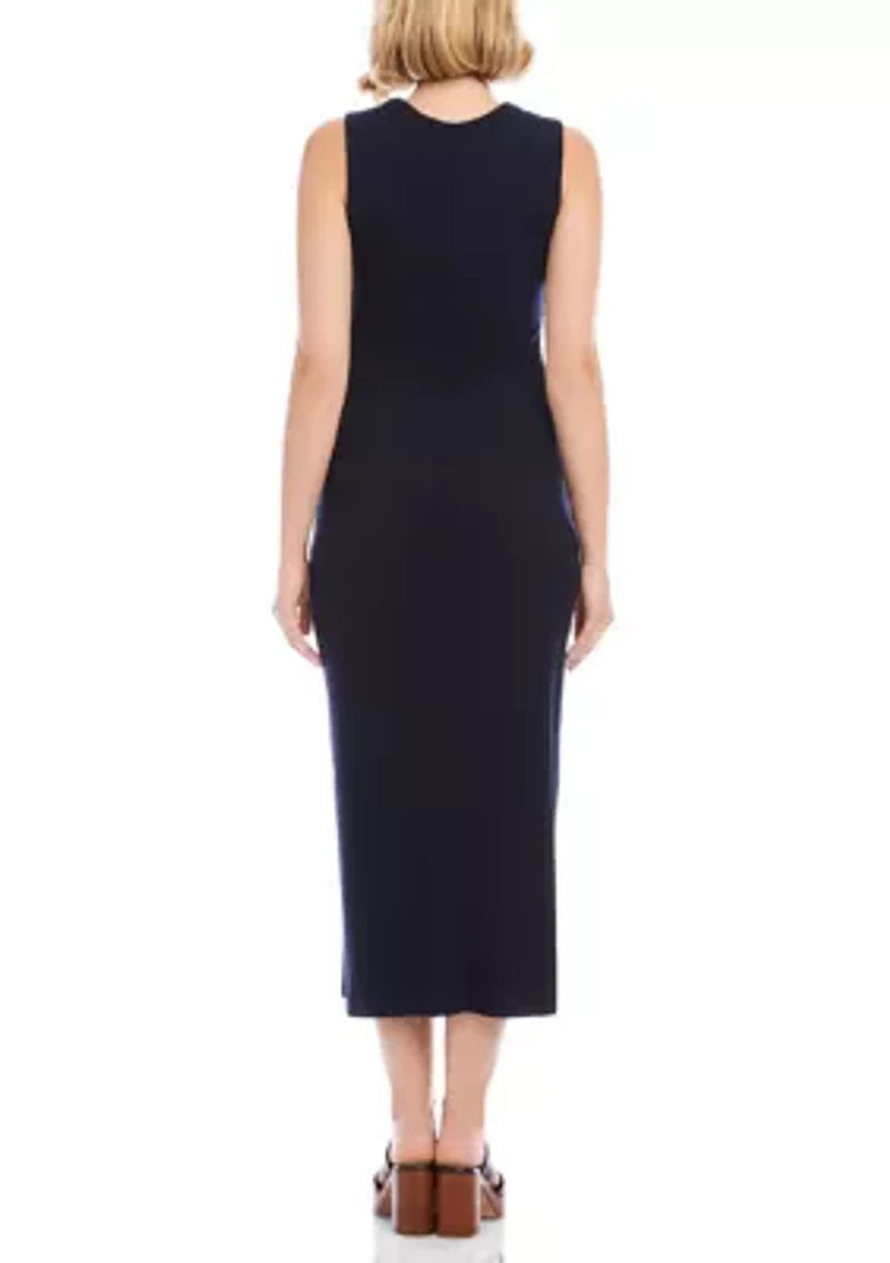 Women's Ribbed Sleeveless Midi Column Dress