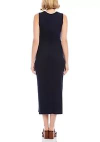 Women's Ribbed Sleeveless Midi Column Dress