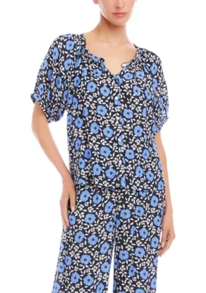 Women's Puff Sleeve Peasant Top