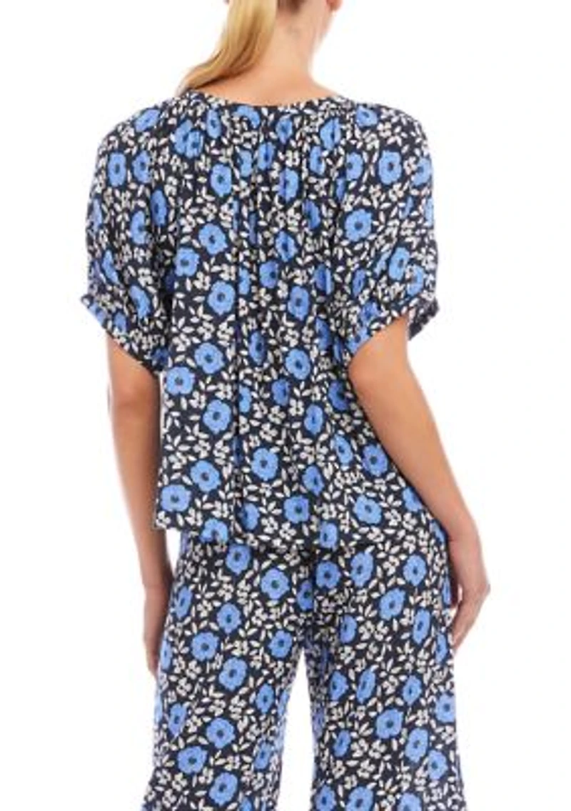 Women's Puff Sleeve Peasant Top