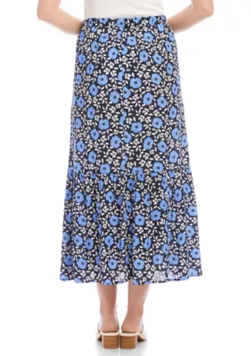 Petite Front Slit Midi Skirt