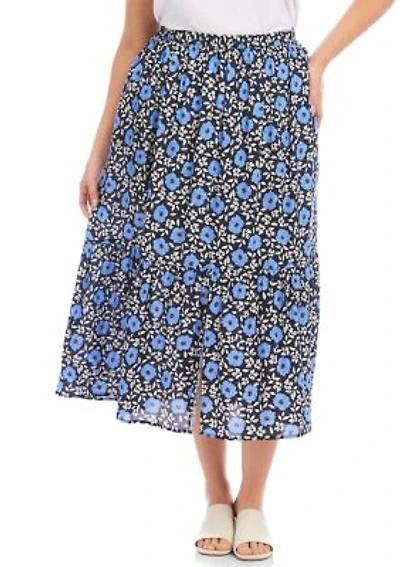 Plus Front Slit Midi Skirt