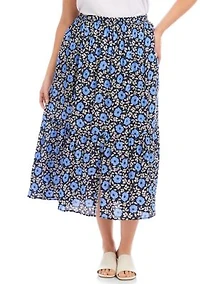 Plus Front Slit Midi Skirt
