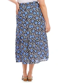 Plus Front Slit Midi Skirt