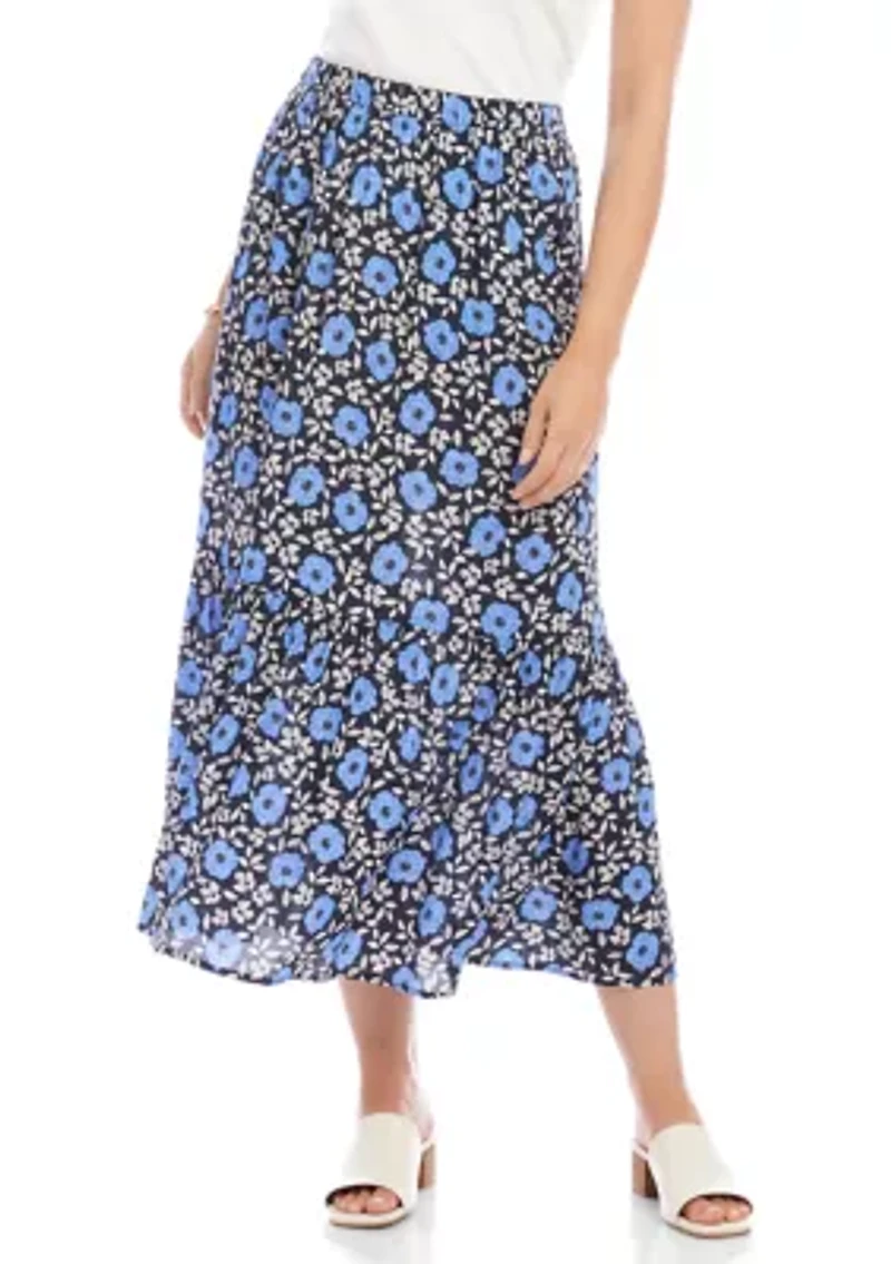 Women's Front Slit Midi Skirt