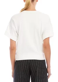 Women's Ribbed Cuffed Sleeve Top